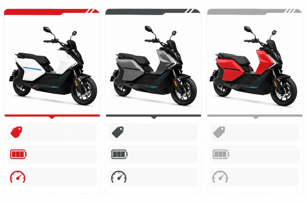 Keeway Hypevolt-R बनाम Ather 450 Apex बनाम TVS X तुलना