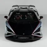 2027 Lamborghini Revuelto SV supercar on a race track, AutoAkhbar branded image