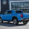 Illustration of a midsize pickup truck at a US factory
