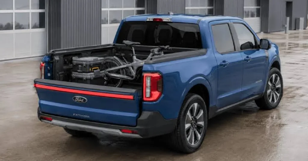 Illustration of an electric pickup powering a home