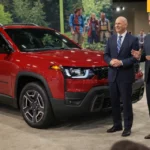 Next-generation Jeep Cherokee prototype outside the Belvidere Assembly Plant in Illinois