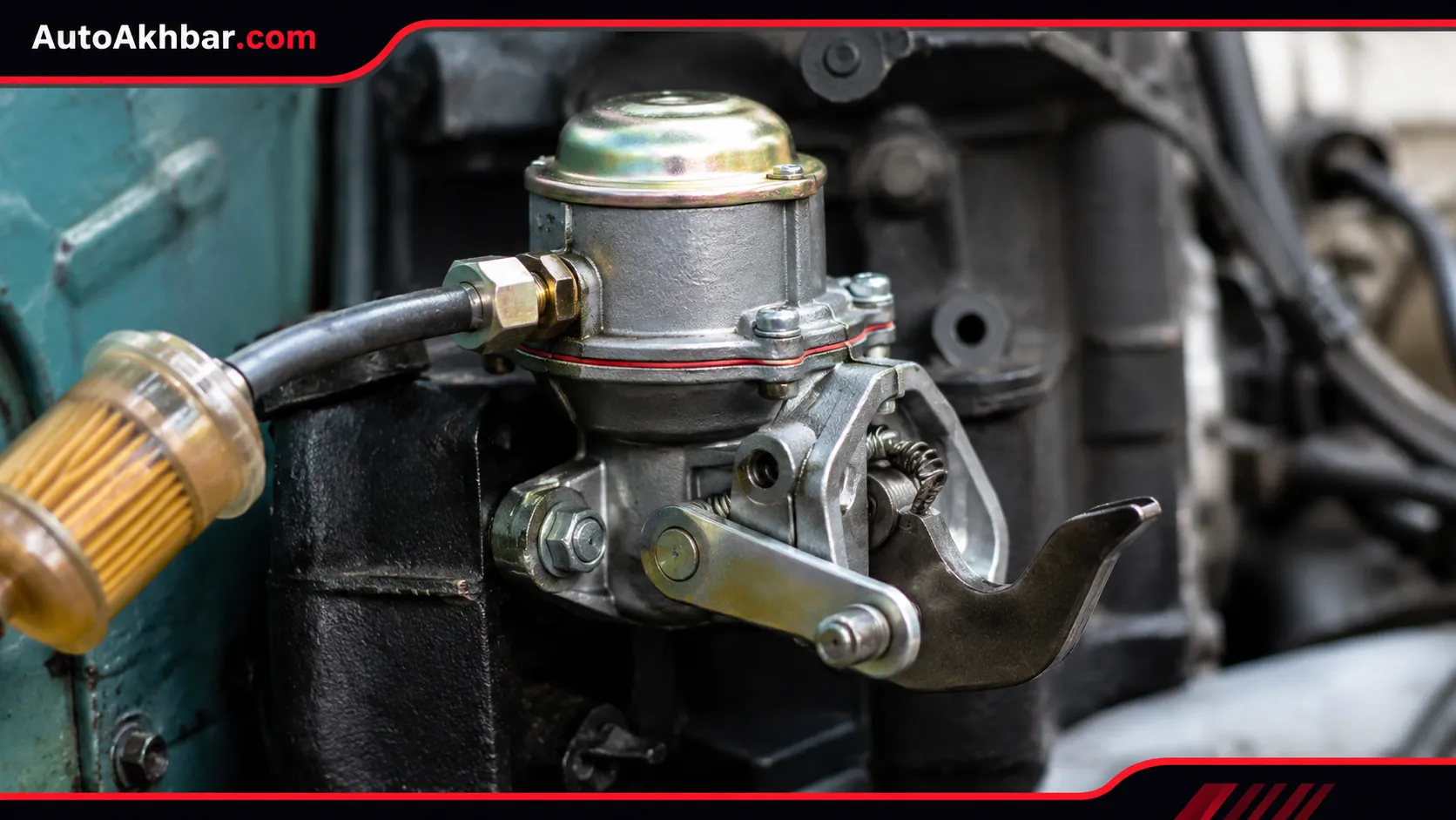 Side-by-side comparison of a mechanical fuel pump and an electric fuel pump