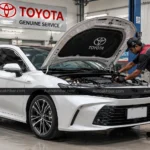 2026 Toyota Camry Hybrid exterior shot, AutoAkhbar.com branded image