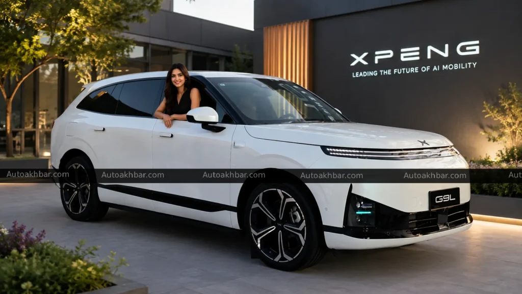 Xpeng G9L electric SUV front three-quarter view