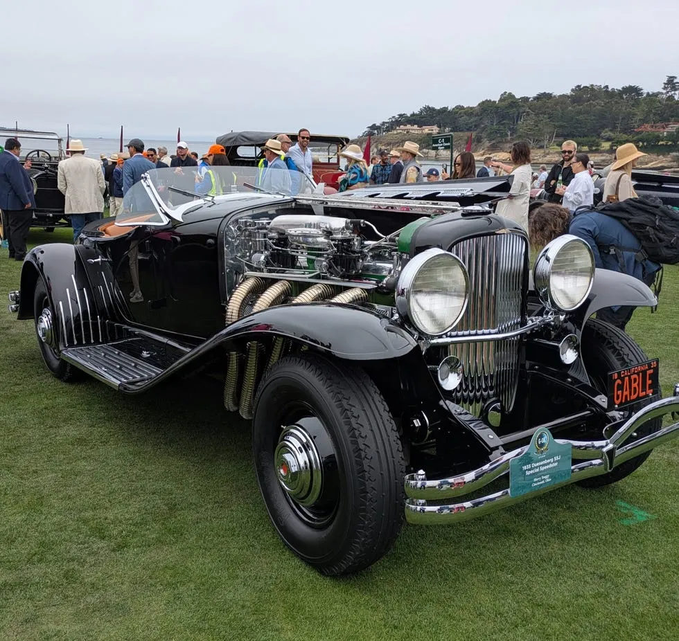 1935 Duesenberg SSJ Special Speedster on the lawn at Pebble Beach Concours d'Elegance 2026, AutoAkhbar branded image