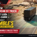 Humble cabless truck driverless electric hauler on an American highway