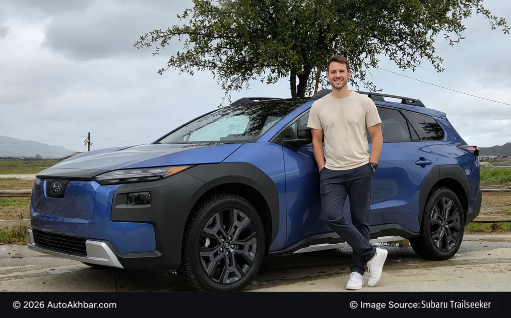2026 Subaru Trailseeker electric SUV parked on an unsealed outback-style road