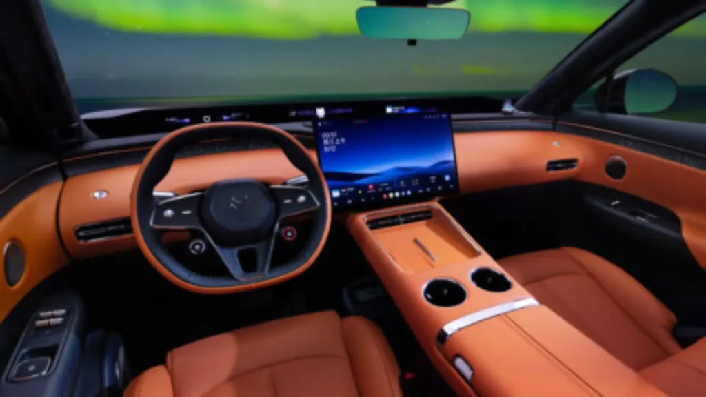 Arcfox Alpha T7 interior with 17.3-inch touchscreen, PHUD display and premium cabin