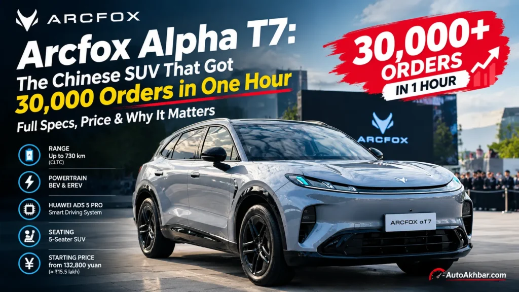 Arcfox Alpha T7 electric SUV at launch with 30,000 orders secured in one hour