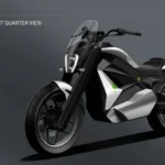 Electric two-wheeler on an Indian city street representing Ather's scooter-first strategy