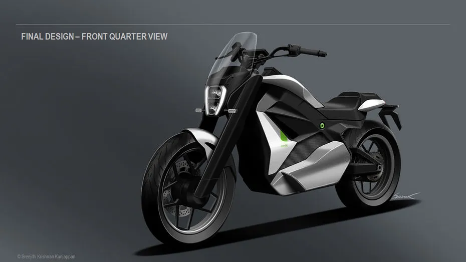 Electric two-wheeler on an Indian city street representing Ather's scooter-first strategy