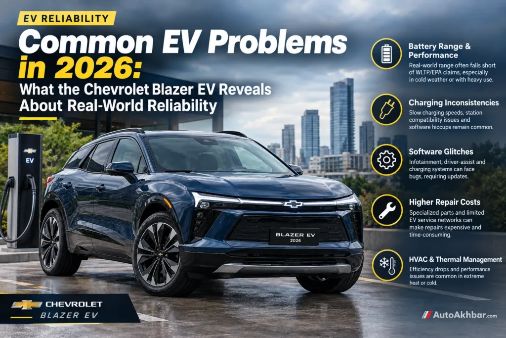 2026 Chevrolet Blazer EV parked outdoors, representing common EV reliability issues