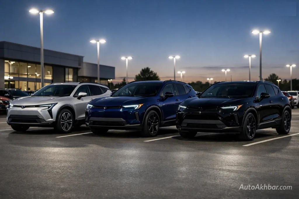 Common EV Problems : Lineup of GM electric SUVs including Blazer EV and Equinox EV parked side by side
