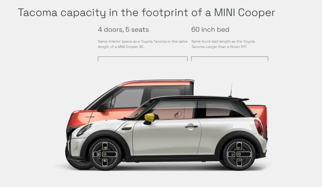 Telo Truck & Mini Cooper comparison