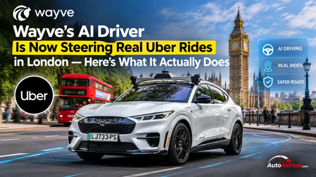 Wayve AI driver-powered autonomous Ford Mustang Mach-E steering Uber rides in London