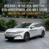 A sleek white BYD Han L electric sedan parked outdoors, featuring its signature athletic profile, dynamic alloy wheels, and a modern frontend design, representing the 810-horsepower luxury EV.