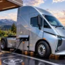 DeepWay Star 600 electric semi-truck with 600 kWh battery at an EV charging station