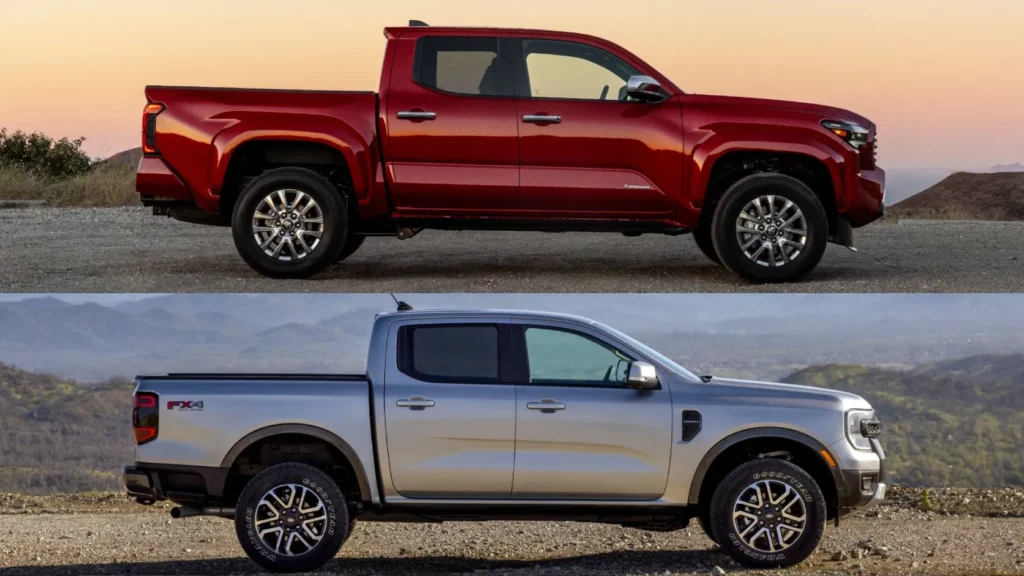 Toyota Tacoma compared with Ford Ranger, Chevy Colorado and Nissan Frontier midsize pickup trucks