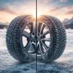 Bridgestone Blizzak DM-V2 and Michelin X-Ice Snow SUV tires side by side on snow Autoakhbar.com