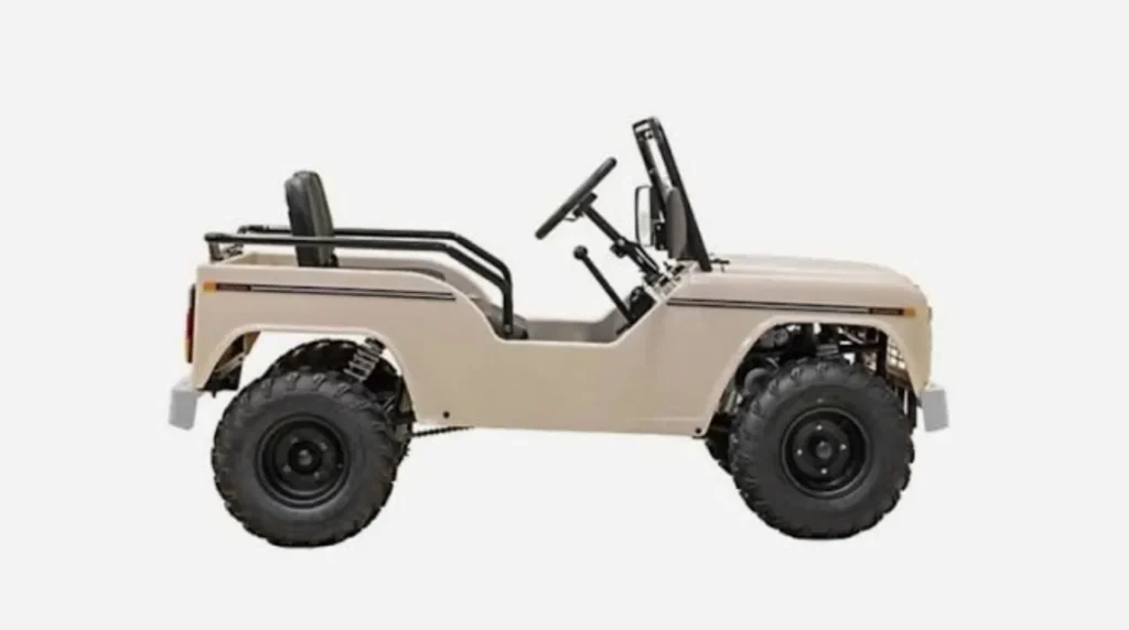 A clean infographic chart detailing the specifications layout of the Massimo mini truck go-kart, listing parameters like the 125cc engine, 28 mph top speed, 300 lb load limit, and 3.5-inch ground clearance next to their real-world usage meanings.